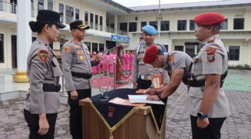 Kapolres Karo Pimpin Sertijab Empat Pejabat Utama Polres Karo