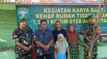Laksanakan Perintah Kasad, Kodim 0108/Agara Tuntaskan Program Bedah RTLH, Danposramil Lawe Bulan Serahkan Kunci Rumah Layak Huni