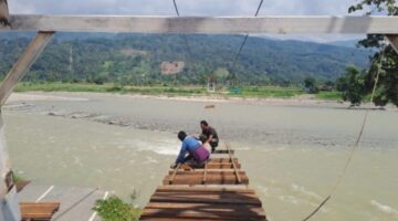 Kodim 0108/Agara Tuntaskan 83 Persen Jembatan Gantung Perintis 248 Meter, Segera Hubungkan Dua Kecamatan di Aceh Tenggara