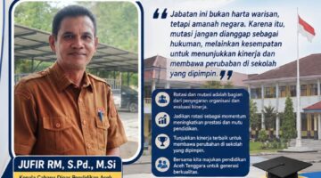 Rotasi Kepsek di Aceh, Kacabdin Aceh Tenggara Ajak Kepala Sekolah Tunjukkan Prestasi