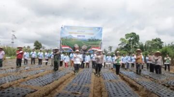 Dukung Ketahanan Pangan Nasional,Polres Karo Gelar Tanam Bawang Putih di Desa Barusjahe