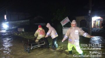 Banjir Susulan Terjang Desa Kuning I, Polsek Bambel Respon Cepat Amankan Jalur Nasional