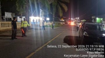 Malam Hari, Polsek Lawe Sigala-gala Gelar Razia KRYD, Cegah Gangguan Kamtibmas