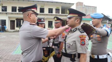 Kapolres Karo Pimpin Sertijab Kasat Lantas, AKP Andita Sitepu Jadi Kapolsek Tigalingga