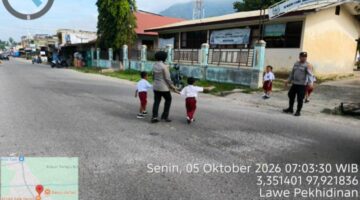 Polres Aceh Tenggara Hadir, Jaga Keselamatan Pelajar di Pagi Hari