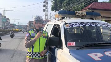 Satlantas Polres Aceh Tenggara Gelar Polisi Meupep-Pep, Edukasi Keselamatan di Pagi Hari