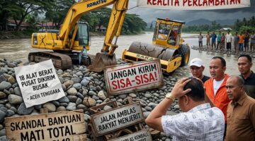 Bupati Ngamuk, Bantuan Percepatan Rehabilitasi dan Rekonstruksi Pusat Ternyata Rongsokan, Jalan Baru Ditimbun Langsung Amblas Lagi